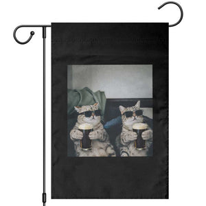 Funny Cat Drinking Irish Stout Beer Garden Flag Black Beer and Cat Lovers TS11 Black Print Your Wear