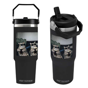 Funny Cat Drinking Irish Stout Beer Flip Straw Tumbler Black Beer and Cat Lovers TS11 One Size: 30 oz Black Print Your Wear