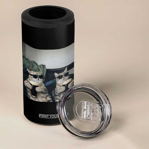 Funny Cat Drinking Irish Stout Beer 4 in 1 Can Cooler Tumbler Black Beer and Cat Lovers TS11 Print Your Wear