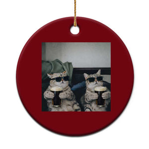Funny Cat Drinking Irish Stout Beer Ceramic Ornament Black Beer and Cat Lovers TS11 1pc Red Print Your Wear