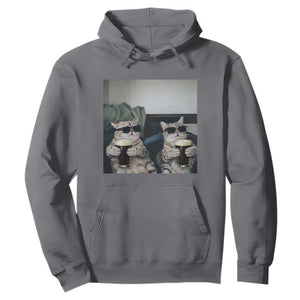 Funny Cat Drinking Irish Stout Beer Hoodie Black Beer and Cat Lovers TS11 Charcoal Print Your Wear
