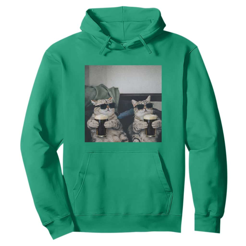 Funny Cat Drinking Irish Stout Beer Hoodie Black Beer and Cat Lovers TS11 Irish Green Print Your Wear
