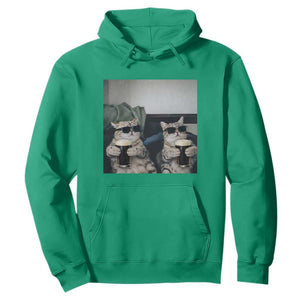 Funny Cat Drinking Irish Stout Beer Hoodie Black Beer and Cat Lovers TS11 Irish Green Print Your Wear