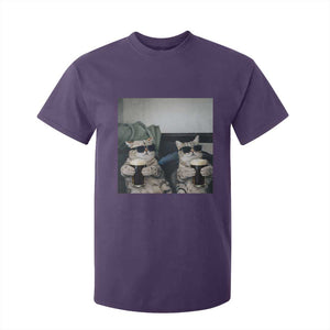 Funny Cat Drinking Irish Stout Beer T Shirt For Kid Black Beer and Cat Lovers TS11 Purple Print Your Wear