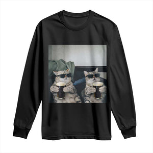 Funny Cat Drinking Irish Stout Beer Long Sleeve Shirt Black Beer and Cat Lovers TS11 Black Print Your Wear