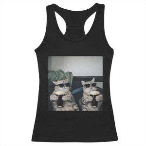 Funny Cat Drinking Irish Stout Beer Racerback Tank Top Black Beer and Cat Lovers TS11 Black Print Your Wear