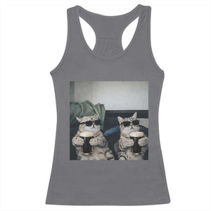Funny Cat Drinking Irish Stout Beer Racerback Tank Top Black Beer and Cat Lovers TS11 Charcoal Print Your Wear