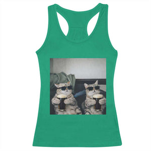 Funny Cat Drinking Irish Stout Beer Racerback Tank Top Black Beer and Cat Lovers TS11 Irish Green Print Your Wear
