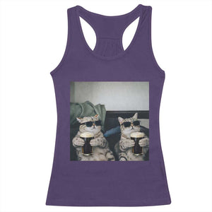 Funny Cat Drinking Irish Stout Beer Racerback Tank Top Black Beer and Cat Lovers TS11 Purple Print Your Wear