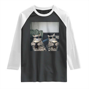 Funny Cat Drinking Irish Stout Beer Raglan Shirt Black Beer and Cat Lovers TS11 Black White Print Your Wear