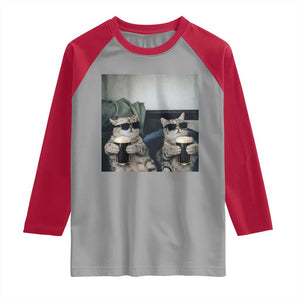 Funny Cat Drinking Irish Stout Beer Raglan Shirt Black Beer and Cat Lovers TS11 Sport Gray Red Print Your Wear