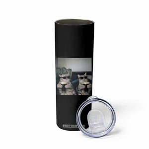 Funny Cat Drinking Irish Stout Beer Skinny Tumbler Black Beer and Cat Lovers TS11 Print Your Wear