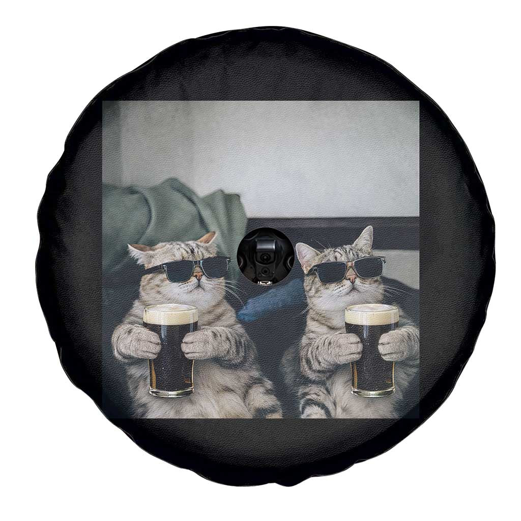 Funny Cat Drinking Irish Stout Beer Spare Tire Cover Black Beer and Cat Lovers TS11 Print Your Wear