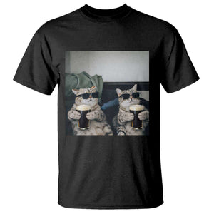 Funny Cat Drinking Irish Stout Beer T Shirt Black Beer and Cat Lovers TS11 Black Print Your Wear
