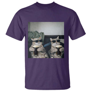 Funny Cat Drinking Irish Stout Beer T Shirt Black Beer and Cat Lovers TS11 Purple Print Your Wear