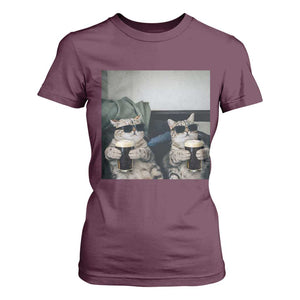 Funny Cat Drinking Irish Stout Beer T Shirt For Women Black Beer and Cat Lovers TS11 Maroon Print Your Wear