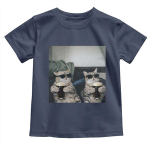 Funny Cat Drinking Irish Stout Beer Toddler T Shirt Black Beer and Cat Lovers TS11 Navy Print Your Wear