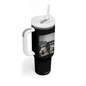 Funny Cat Drinking Irish Stout Beer Tumbler With Handle Black Beer and Cat Lovers TS11 Print Your Wear