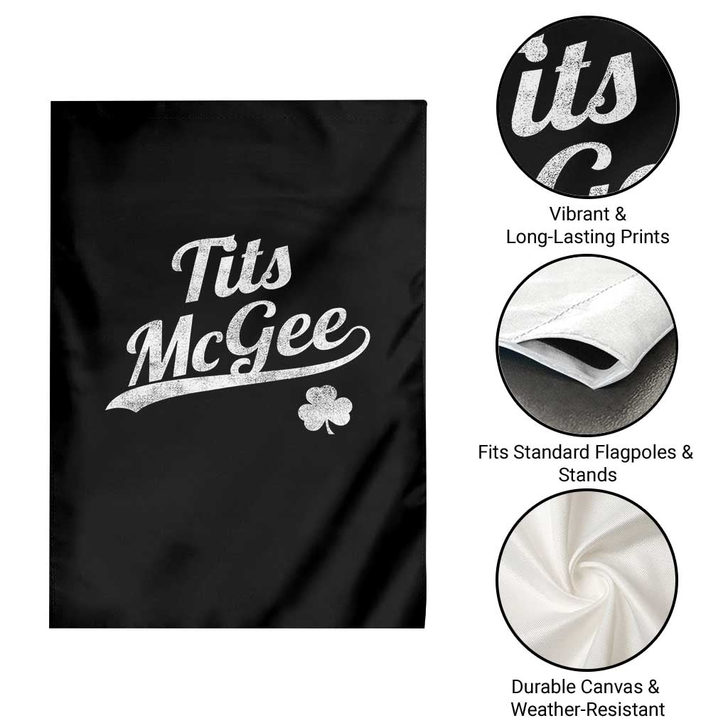 Tits McGee Garden Flag Funny St Patricks Day Adult Humor Shamrocks TS11 Print Your Wear