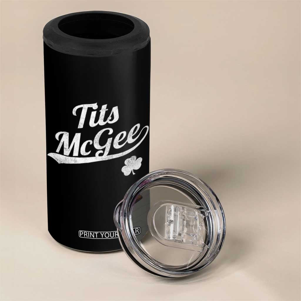Tits McGee 4 in 1 Can Cooler Tumbler Funny St Patricks Day Adult Humor Shamrocks TS11 Print Your Wear