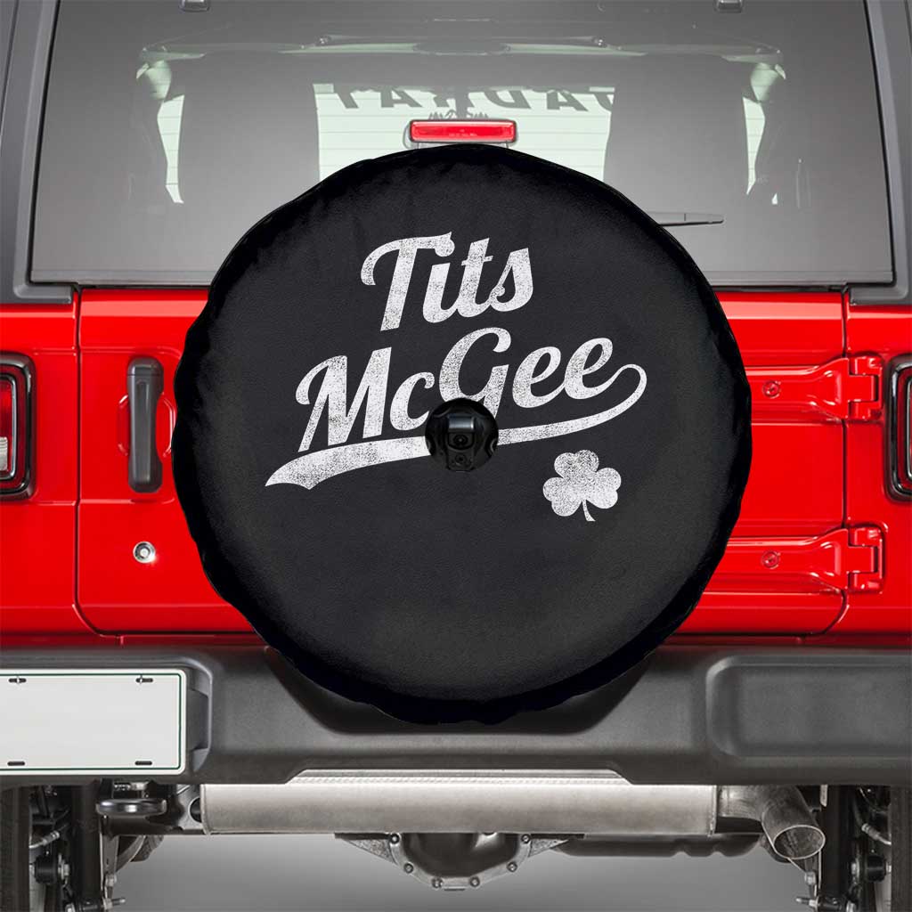 Tits McGee Spare Tire Cover Funny St Patricks Day Adult Humor Shamrocks TS11 Black Print Your Wear