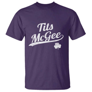 Tits McGee T Shirt Funny St Patricks Day Adult Humor Shamrocks TS11 Purple Print Your Wear