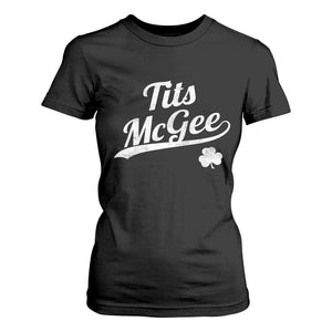 Tits McGee T Shirt For Women Funny St Patricks Day Adult Humor Shamrocks TS11 Black Print Your Wear