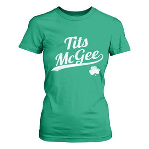 Tits McGee T Shirt For Women Funny St Patricks Day Adult Humor Shamrocks TS11 Irish Green Print Your Wear