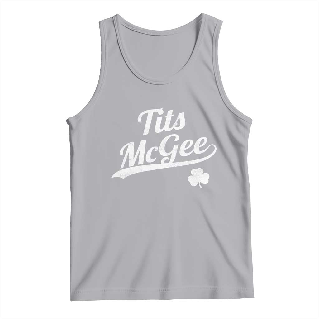 Tits McGee Tank Top Funny St Patricks Day Adult Humor Shamrocks TS11 Athletic Heather Print Your Wear
