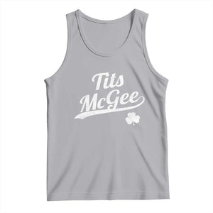 Tits McGee Tank Top Funny St Patricks Day Adult Humor Shamrocks TS11 Athletic Heather Print Your Wear