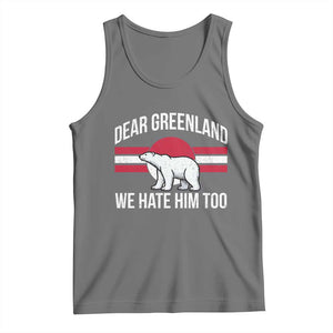 Dear Greenland We Hate Him Too Tank Top Polar Bear Political Protest TS11 Black Heather Print Your Wear