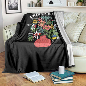 I Stand With Canada Greenland Mexico Panama Gaza Ukraine Throw Blanket Retro Floral TS11 Print Your Wear