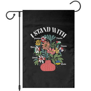 I Stand With Canada Greenland Mexico Panama Gaza Ukraine Garden Flag Retro Floral TS11 Black Print Your Wear