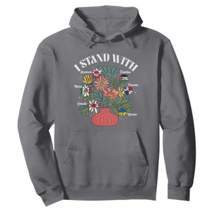 I Stand With Canada Greenland Mexico Panama Gaza Ukraine Hoodie Retro Floral TS11 Charcoal Print Your Wear