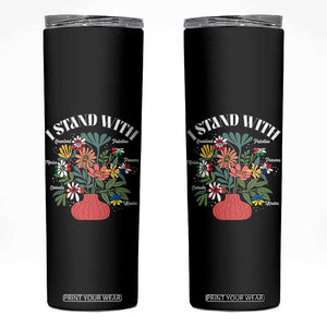 I Stand With Canada Greenland Mexico Panama Gaza Ukraine Skinny Tumbler Retro Floral TS11 Black Print Your Wear