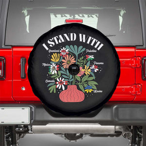 I Stand With Canada Greenland Mexico Panama Gaza Ukraine Spare Tire Cover Retro Floral TS11 Black Print Your Wear