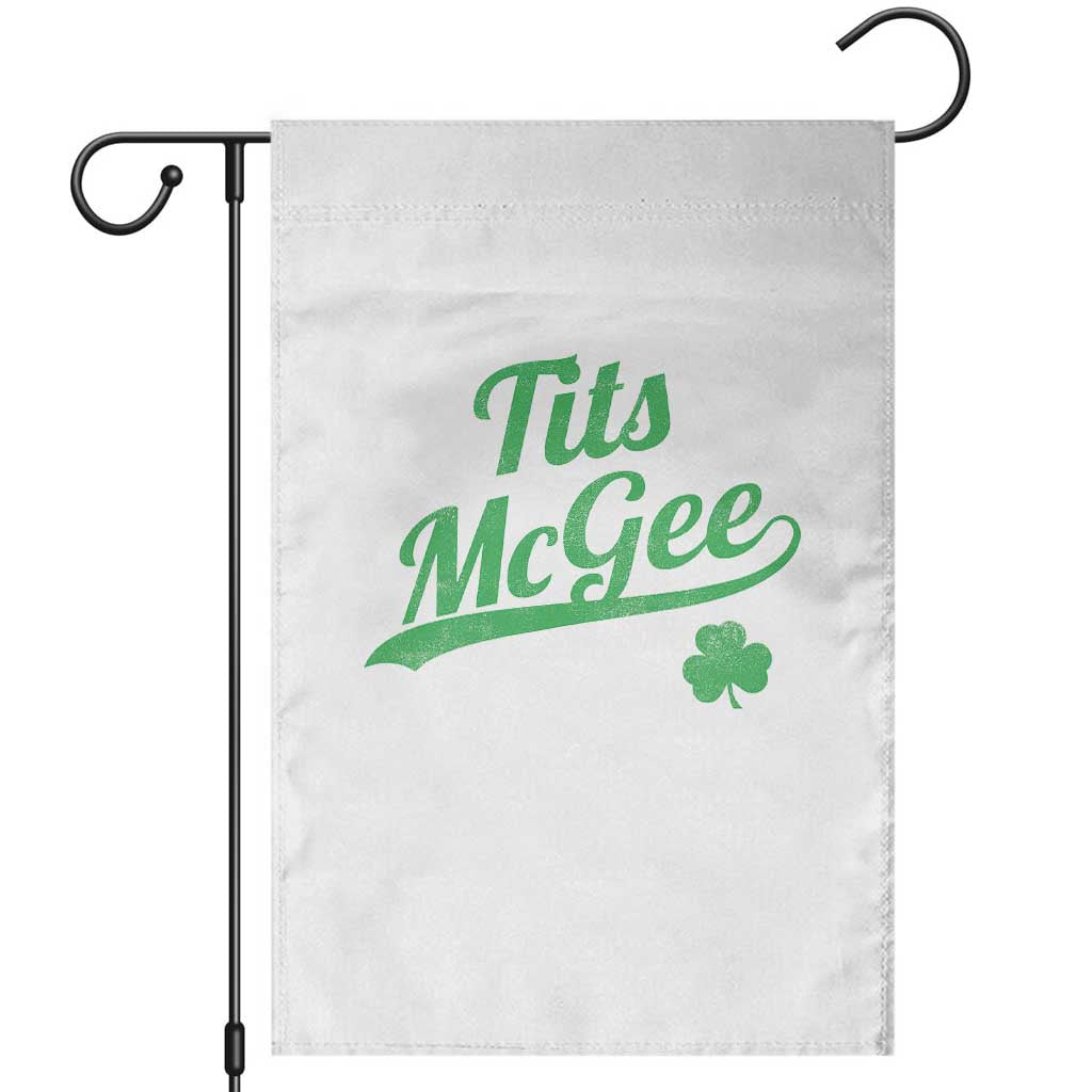 Tits McGee Garden Flag Funny Womens St Patricks Day Vintage Shamrocks TS11 White Print Your Wear
