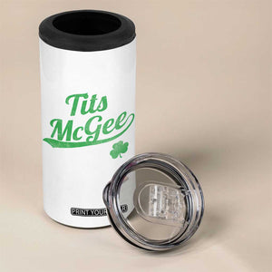 Tits McGee 4 in 1 Can Cooler Tumbler Funny Womens St Patricks Day Vintage Shamrocks TS11 Print Your Wear