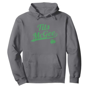 Tits McGee Hoodie Funny Womens St Patricks Day Vintage Shamrocks TS11 Charcoal Print Your Wear