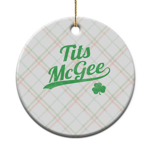 Tits McGee Ceramic Ornament Funny Womens St Patricks Day Vintage Shamrocks TS11 1pc Christmas Plaid Print Your Wear