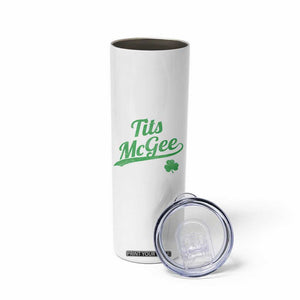 Tits McGee Skinny Tumbler Funny Womens St Patricks Day Vintage Shamrocks TS11 Print Your Wear