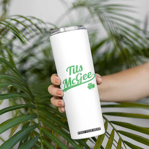 Tits McGee Skinny Tumbler Funny Womens St Patricks Day Vintage Shamrocks TS11 Print Your Wear