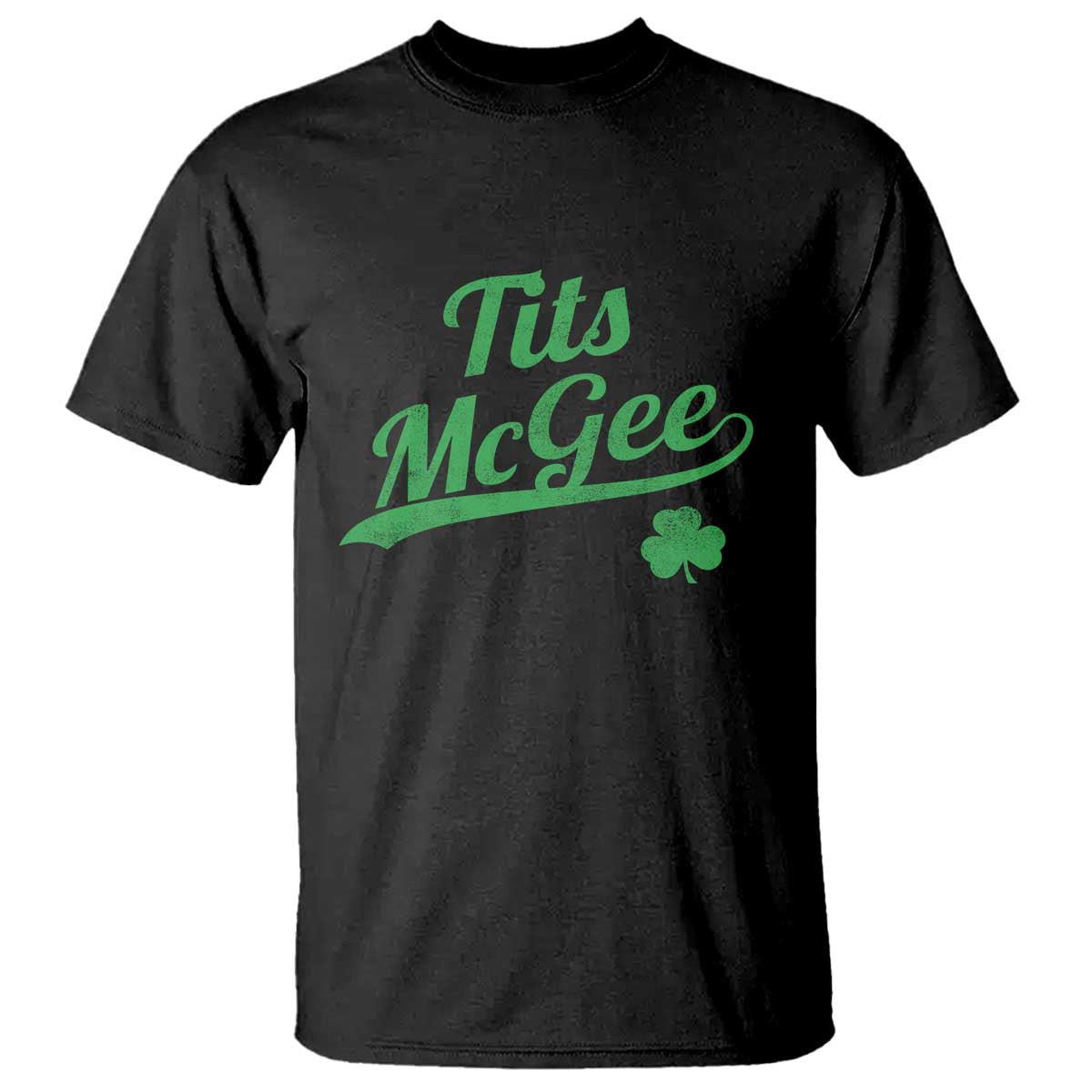 Tits McGee T Shirt Funny Womens St Patricks Day Vintage Shamrocks TS11 Black Print Your Wear
