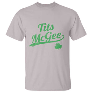 Tits McGee T Shirt Funny Womens St Patricks Day Vintage Shamrocks TS11 Ice Gray Print Your Wear
