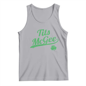 Tits McGee Tank Top Funny Womens St Patricks Day Vintage Shamrocks TS11 Athletic Heather Print Your Wear