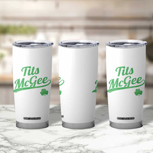Tits McGee Tumbler Cup Funny Womens St Patricks Day Vintage Shamrocks TS11 Print Your Wear