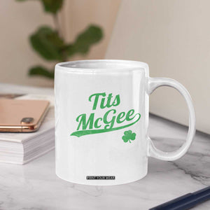 Tits McGee Coffee Mug Funny Womens St Patricks Day Vintage Shamrocks TS11 Print Your Wear