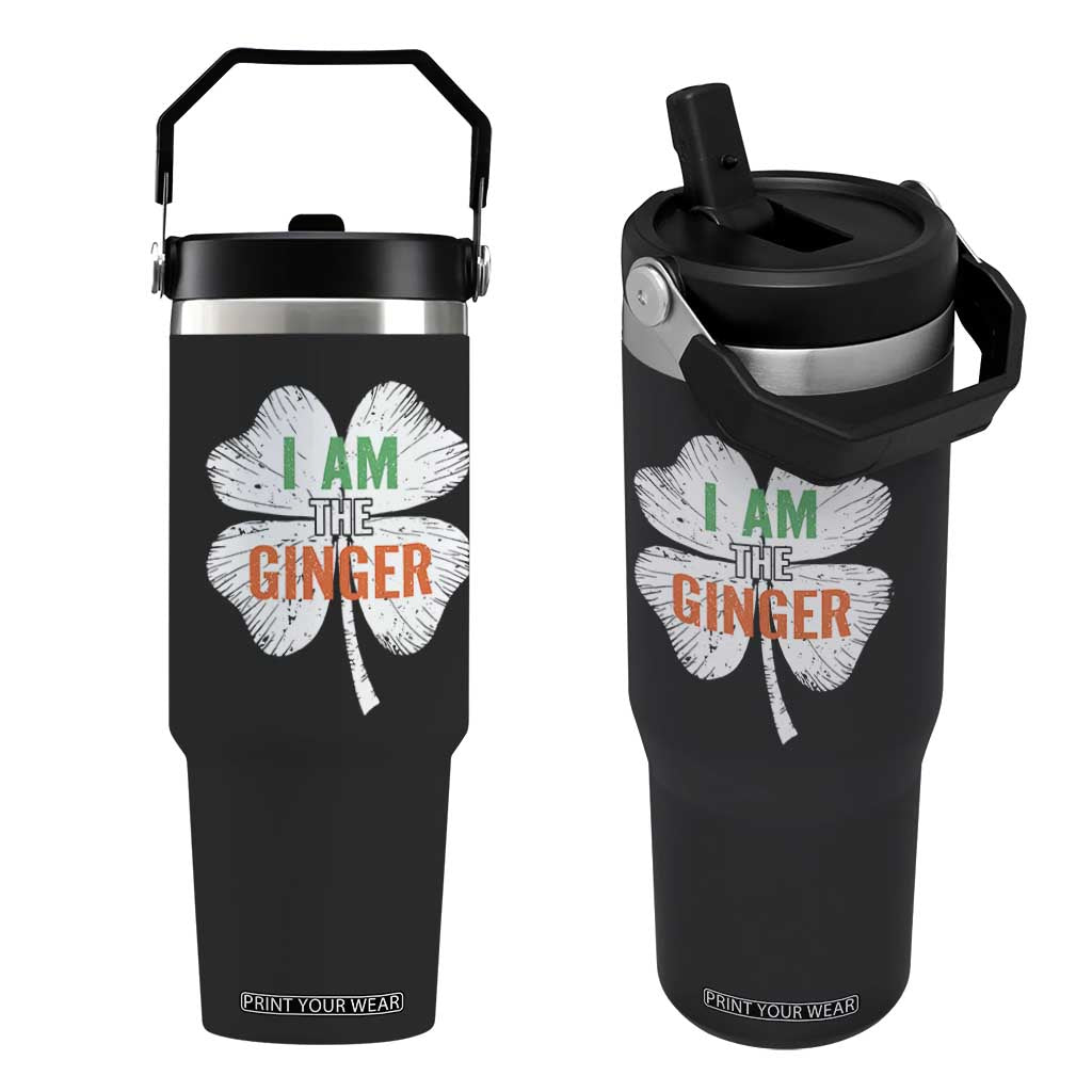 Funny St Patricks Day I Am The Ginger Flip Straw Tumbler Irish Redhead Shamrock TS11 One Size: 30 oz Black Print Your Wear