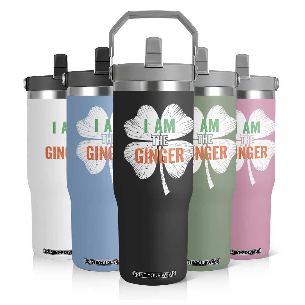 Funny St Patricks Day I Am The Ginger Flip Straw Tumbler Irish Redhead Shamrock TS11 Print Your Wear
