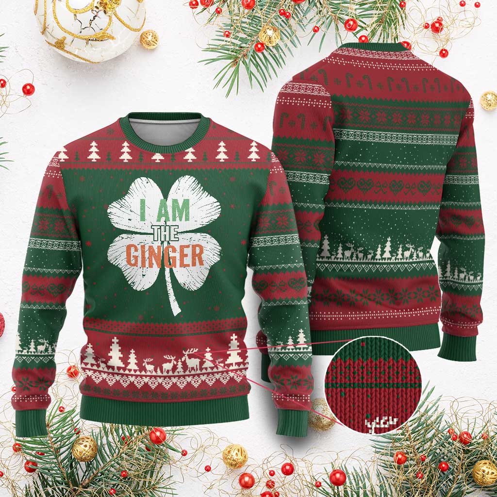 Funny St Patricks Day I Am The Ginger Ugly Christmas Sweater Irish Redhead Shamrock TS11 Red Green Print Your Wear
